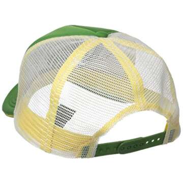 John Deere Embroidered Logo Mesh Back Foam Trucker Hat - One-Size - Men's - John Deere Green