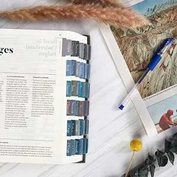 Earthy Blue Bible Tabs for Women and Men, Large Print Laminated Bible Tabs, Easy to Read, Easy to Apply, Bible Journaling Tabs