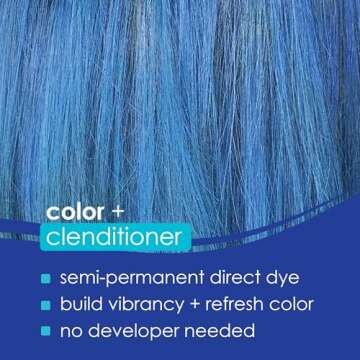 Keracolor Clenditioner BLUE Hair Dye - Semi Permanent Hair Color Depositing Conditioner, Cruelty-fre...