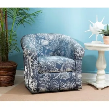 Stylish Coastal Swivel Club Chair Set for Small Spaces