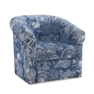 Stylish Coastal Swivel Club Chair Set for Small Spaces