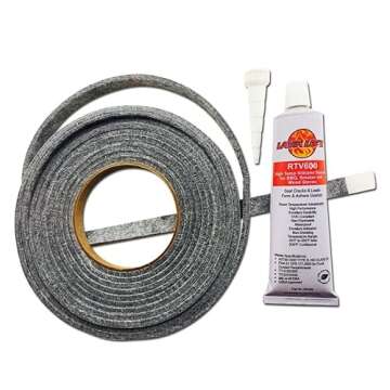 LavaLock® Self Stick PRO Pack: 1/2" x 1/8" Grey Compatible with Nomex BBQ Smoker Gasket w/RTV Charc...