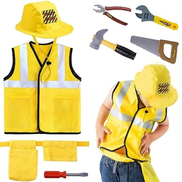 iPlay, iLearn Kids Construction Costumes, Toddler Worker Dress Up Clothes, Boys Pretend Builder Care...