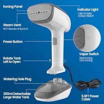 Efficient Handheld Fabric Steamer - Fast & Powerful Steam Remover