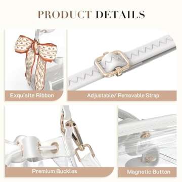 Missnine Clear Bag for Stadium Approved, Clear Crossbody Bucket Bag Transparent PVC Purse for Women, Concert Stadium Events