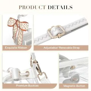 Missnine Clear Bag for Stadium Approved, Clear Crossbody Bucket Bag Transparent PVC Purse for Women, Concert Stadium Events