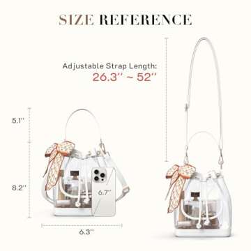 Missnine Clear Bag for Stadium Approved, Clear Crossbody Bucket Bag Transparent PVC Purse for Women, Concert Stadium Events