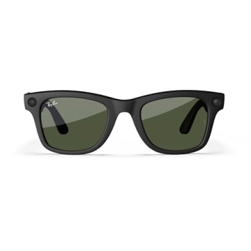 Meta Regular Square Sunglasses, Wayfarer, Matte Black / G15 Green Transitions, Regular (Renewed)