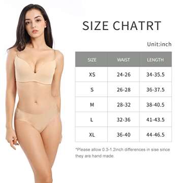 SHARICCA Women Seamless Cheeky Bikini No Show Panties Ladies Invisible Breathable Briefs Soft Stretch Underwear 7 Pack (7P01,L)