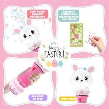 SpringFlower Bubble Blower Wand with Light-Up Effect for Kids