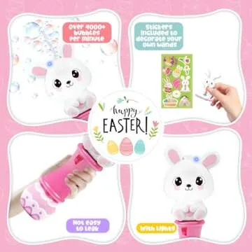 SpringFlower Bubble Blower Wand with Light-Up Effect for Kids