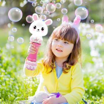 SpringFlower Bubble Blower Wand with Light-Up Effect for Kids