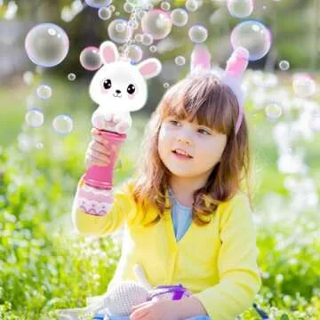 SpringFlower Bubble Blower Wand with Light-Up Effect for Kids