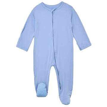 Aablexema Baby Footie Pajamas Zipper - Rayon from Bamboo Infant Footed Pjs with Mittens Sleepwear Ja...