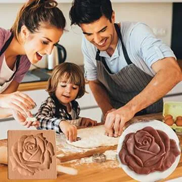 AEGYPIUS Wooden Cookie Molds | Rose Design Cookie Stamps