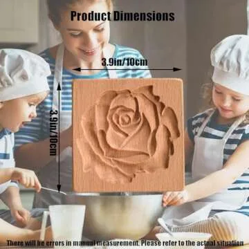 AEGYPIUS Wooden Cookie Molds | Rose Design Cookie Stamps