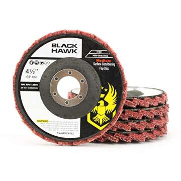 BHA Surface Conditioning Grinding, Sanding, and Polishing Flap Discs T29, 4-1/2" x 7/8", Red (Medium...