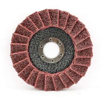 BHA Surface Conditioning Grinding, Sanding, and Polishing Flap Discs T29, 4-1/2" x 7/8", Red (Medium) - 5 Pack
