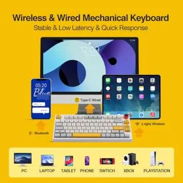 EPOMAKER TH80 Pro 75% Hot Swap RGB 2.4Ghz/Bluetooth 5.0/Wired Gaming Keyboard, with 4000mah Battery, PBT Keycaps, Knob Control for Windows/Mac PS5 PS4 Xbox