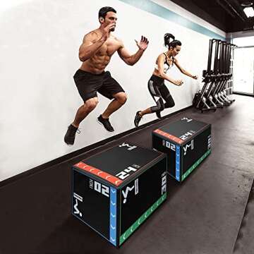Holleyweb 3 in 1 Foam Plyometric Jump Box Jump Training & Conditioning-Plyo Jump Box for Jump Training Fitness Workout Exercise