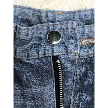 AnotherChill Women's Sweatpant Jeans Print Denim Sweatpants High Waisted Full-Length Wide Leg Pants Baggy Comfort Faux Jeans (Dark-Blue, X-Small)