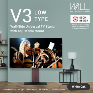WALL V3 Low Type Japanese TV Stand Adjustable Mount White Oak