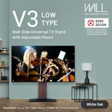 WALL V3 Low Type Japanese TV Stand Adjustable Mount White Oak