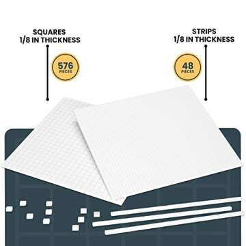 Bearly Art CUBIES The Polar Collection - Acid Free Adhesive Foam Tape for DIY Arts and Crafts - Doub...