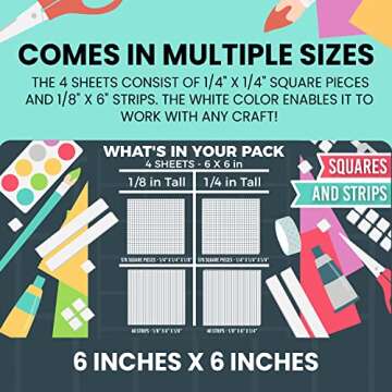 Bearly Art CUBIES The Polar Collection - Acid Free Adhesive Foam Tape for DIY Arts and Crafts - Double Sided Tape - Mega Pack with 1248 Total Pieces - Precut Squares & Strips