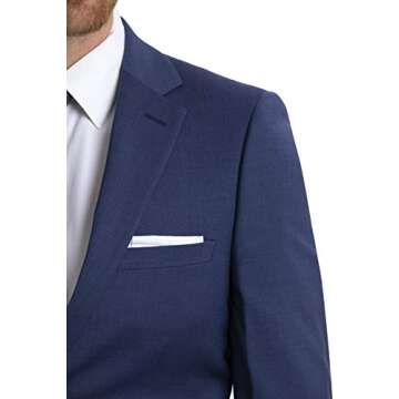 Calvin Klein Men's Skinny Fit Suit Separates | Wool Jacket & Pants for Customized Sizing | Tailored Mens Suit with Notched Lapel, Button Closure & Welt Pockets | Versatile Suits for Men Blue