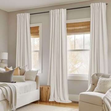 100% Blackout Shield Linen Blackout Curtains 84 inches Long 2 Panels Set, Back Tab/Rod Pocket Thermal Insulated Black Out Curtains for Bedroom/Living Room, 52" W x 84" L, Beige
