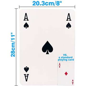 Yuanhe Jumbo Giant Playing Card Deck - 8X11 Inch Large Oversized Cards - Super Big Game Theme Full Deck - For Kids, Adults, Casino Party Decorations