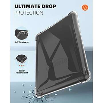 Clear Case for (2019 Release) 6" Kindle 10th Generation, [Lightweight] Silicone Thin Slim Protective Back Cover Skin Bumper for Kindle 10th Gen 2019 (Not Fit Kindle Paperwhite) (Transparent)