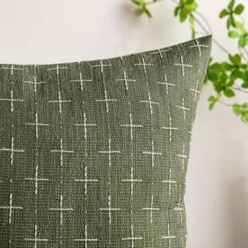 MIULEE Decorative Burlap Linen Throw Pillow Covers 20x20