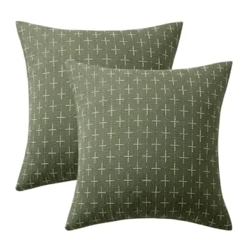 MIULEE Decorative Burlap Linen Throw Pillow Covers 20x20