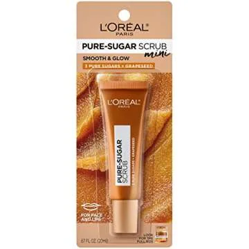 L'Oreal Paris Pure Sugar Lip Scrub - Gentle Exfoliation for Face & Lips in Travel Size