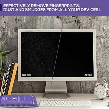 Swanky Cables Screen Cleaner Wipes: Electronic Wipes for Screens - Computer Screen Wipes for Lens, P...