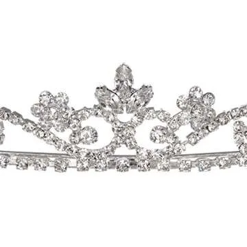 Elegant Crystal Flower Bridal Tiara - Perfect for Weddings and Proms