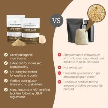 Real Mushrooms Lion’s Mane Powder for Memory and Focus