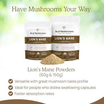 Real Mushrooms Lion’s Mane Powder for Memory and Focus