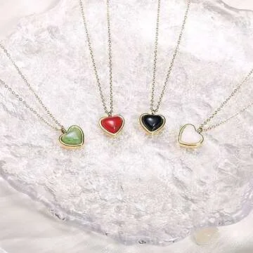 Carnelian Heart Necklace: Dainty Red Crystal Jewelry