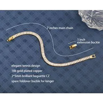 Elegant PEARLADA Baguette Tennis Bracelet for Women