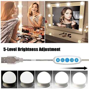 Assemer Led Vanity Mirror Lights, Hollywood Style Makeup Light with 10 Dimmable Bulbs for Vanity Table Dressing Room