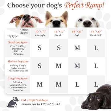 PATHOSIO Dog Ramps for Bed Portable Dog Ramp for Couch, Folding Dog Ramp for All Breeds Real Wooden ...