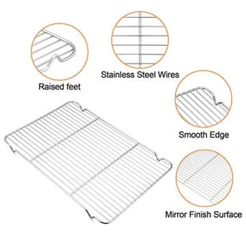 TeamFar Stainless Steel Baking Sheet & Cooling Rack Set