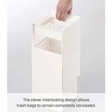 Yamazaki Home Veil Trash Can - Modern Open Top Garbage Waste Bin Basket with Handle - Abs Plastic - 2.5 Gallons, 10 Liters