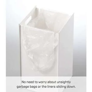 Yamazaki Home Veil Trash Can - Modern Open Top Garbage Waste Bin Basket with Handle - Abs Plastic - 2.5 Gallons, 10 Liters