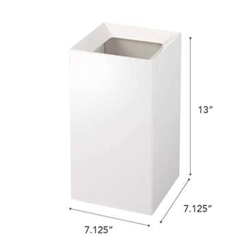 Yamazaki Home Veil Trash Can - Modern Open Top Garbage Waste Bin Basket with Handle - Abs Plastic - 2.5 Gallons, 10 Liters