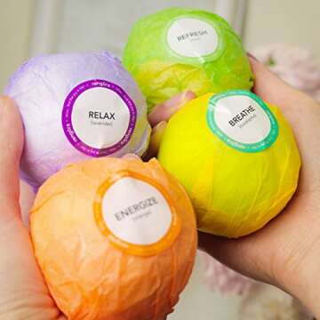 Bath Bombs Luxury Gifts Set for Women - Natural Aromatherapy Essentials