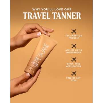 Peta Jane Travel Tanner, Self-Tan Lotion | Natural Sunless Tanning Lotion, Lightweight & Streak-Free...